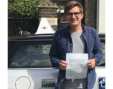 Harry testimonial Clapham Driving School